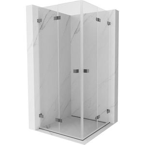 MEXEN/S Lunar-F Duo sprchový kout skládací dveře 90 x 90, transparent, grafit metal 836-090L-090P-95-00 obraz