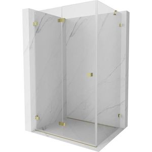 MEXEN/S Lunar-F sprchový kout skládací dveře levá 80 x 70, transparent, zlato 836-080-070-50-00-L obraz