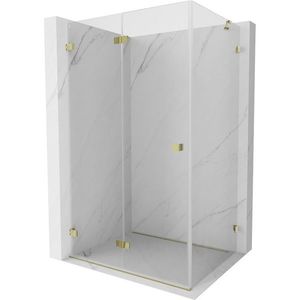 MEXEN/S Lunar-F sprchový kout skládací dveře levá 90 x 70, transparent, zlato 836-090-070-50-00-L obraz