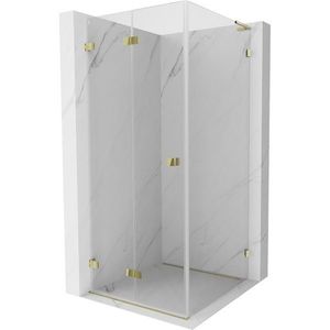 MEXEN/S Lunar-F L sprchový kout skládací dveře levá 70 x 70, transparent, zlato 836L-070-070-50-00-L obraz