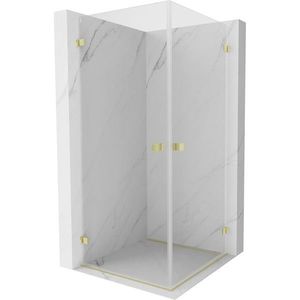 MEXEN/S Lunar-B Duo sprchový kout dveře křídlové 75 x 75, transparent, zlato kartáčovaná 832-075L-075P-55-00 obraz