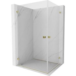 MEXEN/S Lunar-B Duo sprchový kout dveře křídlové 90 x 75, transparent, zlato 832-090L-075P-50-00 obraz