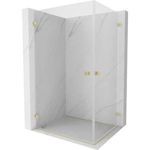 MEXEN/S Lunar-B Duo sprchový kout dveře křídlové 90 x 85, transparent, zlato kartáčovaná 832-090L-085P-55-00 obraz