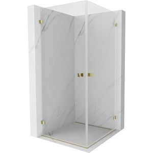 MEXEN/S Lunar-B Duo sprchový kout dveře křídlové 90 x 90, transparent, zlato 832-090L-090P-50-00 obraz