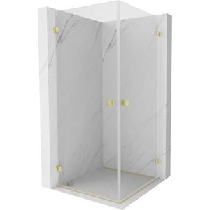MEXEN/S Lunar-B Duo sprchový kout dveře křídlové 100 x 100, transparent, zlato kartáčovaná 832-100L-100P-55-00 obraz