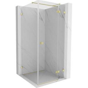 MEXEN/S Lunar T sprchový kout dveře křídlové pravá 110 x 110, transparent, zlato kartáčovaná 834T-110-110-55-00-P obraz