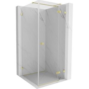 MEXEN/S Lunar T sprchový kout dveře křídlové pravá 120 x 120, transparent, zlato kartáčovaná 834T-120-120-55-00-P obraz