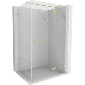 MEXEN/S Lunar T sprchový kout dveře křídlové pravá 125 x 110, transparent, zlato kartáčovaná 834T-125-110-55-00-P obraz