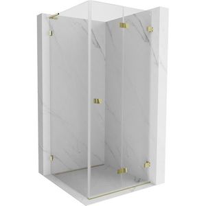MEXEN/S Lunar-F L sprchový kout skládací dveře pravá 70 x 70, transparent, zlato 836L-070-070-50-00-P obraz