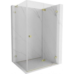 MEXEN/S Lunar-F L sprchový kout skládací dveře pravá 80 x 70, transparent, zlato 836L-080-070-50-00-P obraz