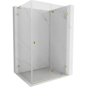 MEXEN/S Lunar-F L sprchový kout skládací dveře pravá 90 x 70, transparent, zlato 836L-090-070-50-00-P obraz