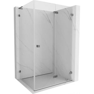 MEXEN/S Lunar-F L sprchový kout skládací dveře pravá 90 x 70, transparent, grafit metal 836L-090-070-95-00-P obraz