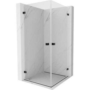 MEXEN/S Lunar-B Duo sprchový kout dveře křídlové 90 x 90, transparent, černá 832-090L-090P-70-00 obraz