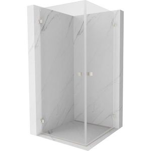 MEXEN/S Lunar-B Duo sprchový kout dveře křídlové 75 x 75, transparent, nikl kartáčovaný 832-075L-075P-97-00 obraz