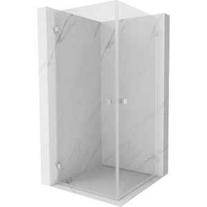 MEXEN/S Lunar-B Duo sprchový kout dveře křídlové 85 x 85, transparent, nikl kartáčovaný 832-085L-085P-97-00 obraz