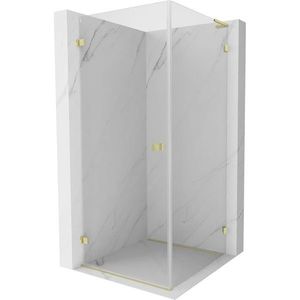 MEXEN/S Lunar-B L sprchový kout dveře křídlové levá 70 x 70, transparent, zlato kartáčovaná 832L-070-070-55-00-L obraz