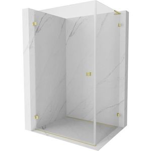 MEXEN/S Lunar-B L sprchový kout dveře křídlové levá 80 x 70, transparent, zlato kartáčovaná 832L-080-070-55-00-L obraz