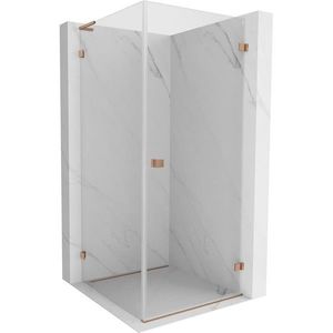MEXEN/S Lunar-B L sprchový kout dveře křídlové pravá 70 x 70, transparent, měď kartáčovaná 832L-070-070-65-00-P obraz
