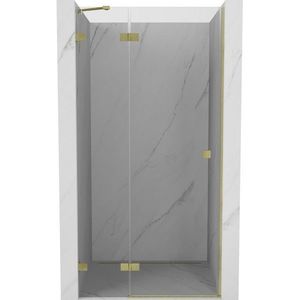 MEXEN/S Lunar sprchové dveře křídlové levé 90, transparent, zlatá kartáčovaná 834-090-000-55-00-L obraz