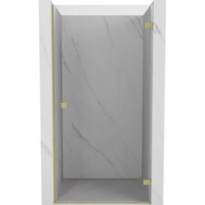 MEXEN/S Lunar-B sprchové dveře křídlové pravé 100, transparent, zlatá kartáčovaná 832-100-000-55-00-P obraz