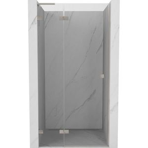 MEXEN/S Lunar L sprchové dveře křídlové levé 90, transparent, nikl kartáčovaný 834L-090-000-97-00-L obraz