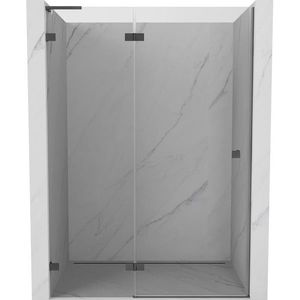 MEXEN/S Lunar L sprchové dveře křídlové levé 135, transparent, grafit metal 834L-135-000-95-00-L obraz