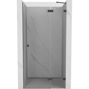 MEXEN/S Lunar L sprchové dveře křídlové pravé 100, transparent, grafit metal 834L-100-000-95-00-P obraz