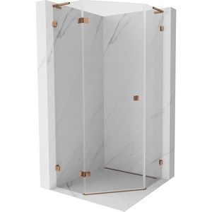 MEXEN/S Lunar L sprchový kout pětiboký křídlový levá 80 x 80, transparent, růžové zlato 831L-080L-080P-60-00-L obraz