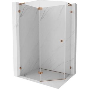 MEXEN/S Lunar L sprchový kout pětiboký křídlový levá 100 x 80, transparent, růžové zlato 831L-100L-080P-60-00-L obraz
