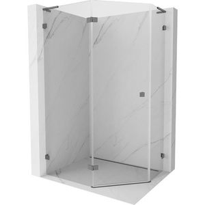 MEXEN/S Lunar L sprchový kout pětiboký křídlový levá 100 x 80, transparent, grafit metal 831L-100L-080P-95-00-L obraz