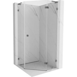 MEXEN/S Lunar L sprchový kout pětiboký křídlový pravá 100 x 100, transparent, grafit metal 831L-100P-100L-95-00-P obraz