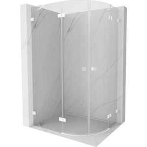 MEXEN/S Lunar sprchový kout čtvrtkruh křídlový levá 100 x 90, transparent, bílá 833-100L-090P-20-00 obraz