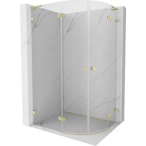 MEXEN/S Lunar L sprchový kout čtvrtkruh křídlový levá 100 x 90, transparent, zlato kartáčovaná 833L-100L-090P-55-00 obraz