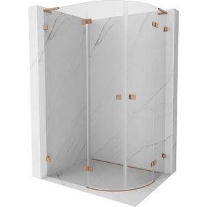 MEXEN/S Lunar L sprchový kout čtvrtkruh křídlový levá 100 x 90, transparent, měď kartáčovaná 833L-100L-090P-65-00 obraz