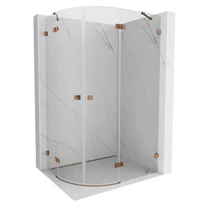 MEXEN/S Lunar L sprchový kout čtvrtkruh křídlový pravá 100 x 90, transparent, růžové zlato 833L-100P-090L-60-00 obraz