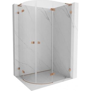 MEXEN/S Lunar L sprchový kout čtvrtkruh křídlový pravá 100 x 90, transparent, měď kartáčovaná 833L-100P-090L-65-00 obraz