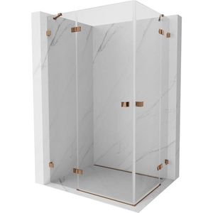 MEXEN/S Lunar Duo sprchový kout dveře křídlové 90 x 75, transparent, růžové zlato 834-090L-075P-60-00 obraz