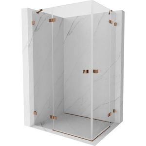 MEXEN/S Lunar Duo sprchový kout dveře křídlové 100 x 90, transparent, růžové zlato 834-100L-090P-60-00 obraz