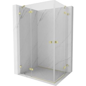 MEXEN/S Lunar Duo sprchový kout dveře křídlové 115 x 100, transparent, zlato kartáčovaná 834-115L-100P-55-00 obraz