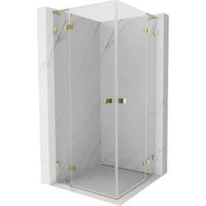 MEXEN/S Lunar L Duo sprchový kout dveře křídlové 75 x 75, transparent, zlato 834L-075L-075P-50-00 obraz