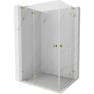 MEXEN/S Lunar L Duo sprchový kout dveře křídlové 100 x 75, transparent, zlato 834L-100L-075P-50-00 obraz