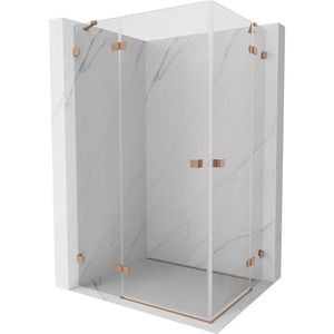 MEXEN/S Lunar Duo sprchový kout dveře křídlové 90 x 70, transparent, měď kartáčovaná 834-090L-070P-65-00 obraz