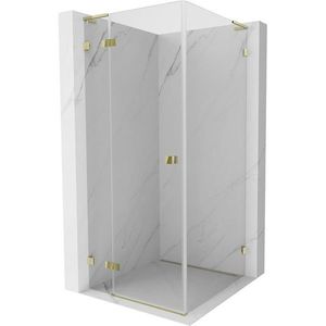 MEXEN/S Lunar L sprchový kout dveře křídlové levá 70 x 70, transparent, zlato 834L-070-070-50-00-L obraz