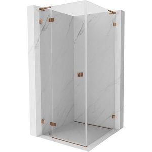 MEXEN/S Lunar L sprchový kout dveře křídlové levá 70 x 70, transparent, růžové zlato 834L-070-070-60-00-L obraz