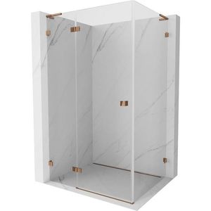 MEXEN/S Lunar L sprchový kout dveře křídlové levá 75 x 70, transparent, růžové zlato 834L-075-070-60-00-L obraz