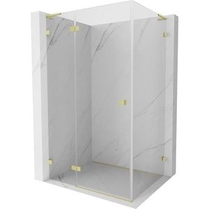 MEXEN/S Lunar L sprchový kout dveře křídlové levá 95 x 70, transparent, zlato kartáčovaná 834L-095-070-55-00-L obraz
