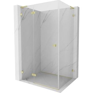MEXEN/S Lunar L sprchový kout dveře křídlové levá 100 x 70, transparent, zlato kartáčovaná 834L-100-070-55-00-L obraz