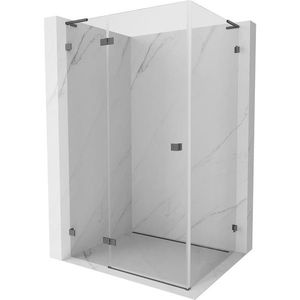 MEXEN/S Lunar L sprchový kout dveře křídlové levá 100 x 70, transparent, grafit kartáčovaná 834L-100-070-66-00-L obraz