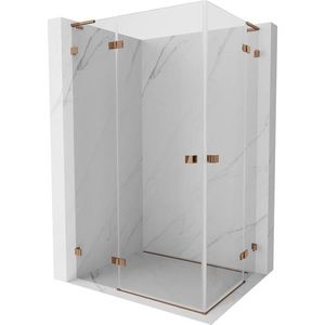 MEXEN/S Lunar L Duo sprchový kout dveře křídlové 100 x 75, transparent, růžové zlato 834L-100L-075P-60-00 obraz