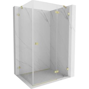 MEXEN/S Lunar sprchový kout dveře křídlové pravá 95 x 70, transparent, zlato kartáčovaná 834-095-070-55-00-P obraz
